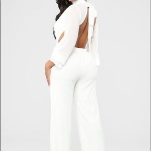 Open back chiffon jumpsuit